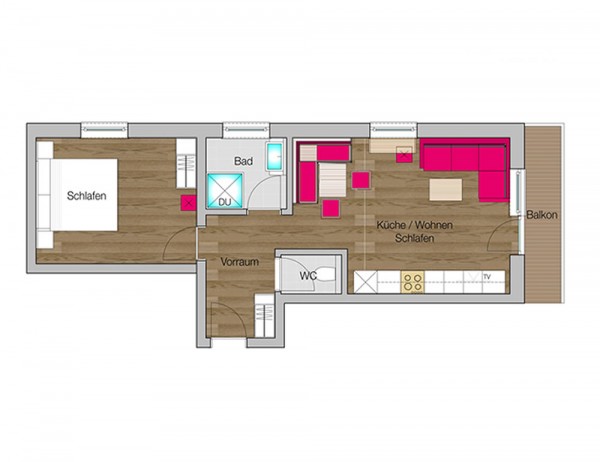 Zimmerplan Appartement Typ B